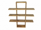 Handcrafted Acacia Wood KD Wall Shelf - Geometric Floating Display Unit